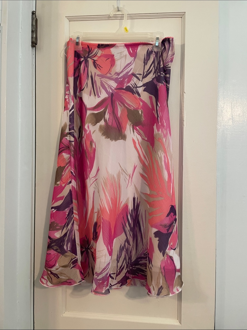 Tribal Pink, Purple & Cream Floral A-Line Skirt